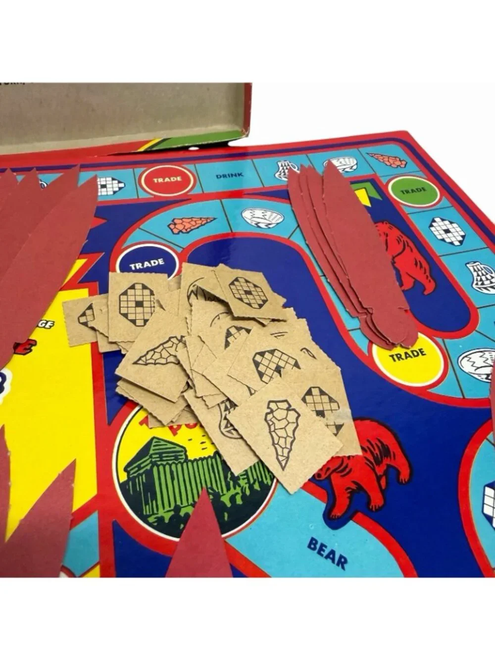 Vintage Let’s Play Big Chief Board Game Indian Sign Language- Complete!